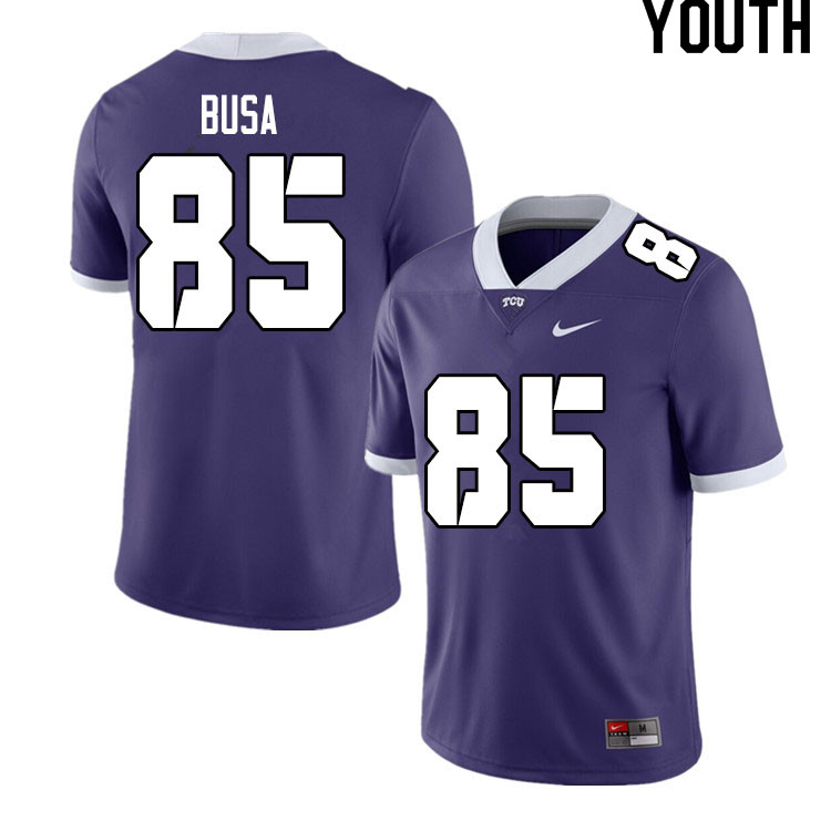 Youth #85 Nick Busa TCU Horned Frogs College Football Jerseys Sale-Purple - Click Image to Close